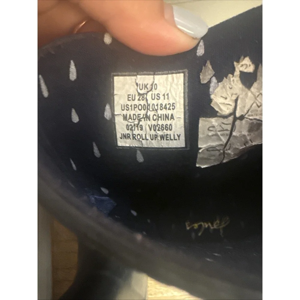 Joules Kids Rain Boots Blue Duck Umbrella Print Waterproof Unisex Size 11